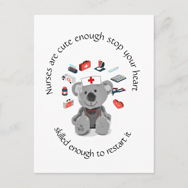 Fun Nurses Zitat Niedlich genug, um Ihr Herz zu st Postkarte (Vorderseite)