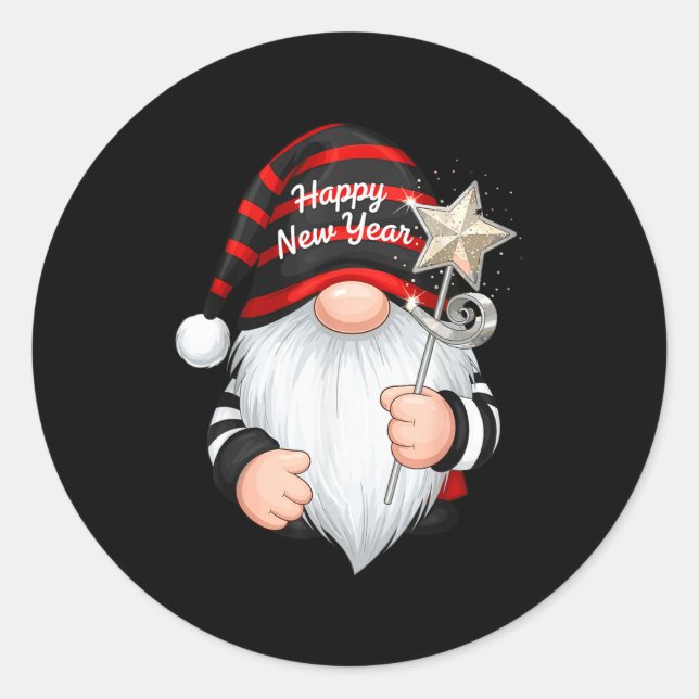Fun Nye Gnome Shirts For Women, Happy New Year 202 Runder Aufkleber (Vorderseite)