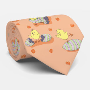 Fun Oaster Chick Muster Light Peach Neck Tie Krawatte