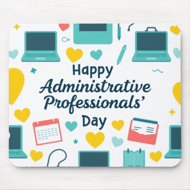 Fun Office Icons Administrative Day Pattern Mousepad (Vorne)