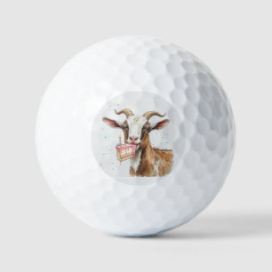 Fun Old Goat Over Hill Birthday Golfball
