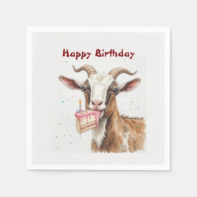 Fun Old Goat Over Hill Birthday Serviette (Vorderseite)