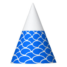 Fun Olüberapping Bright Blue Waves White Cap Partyhütchen