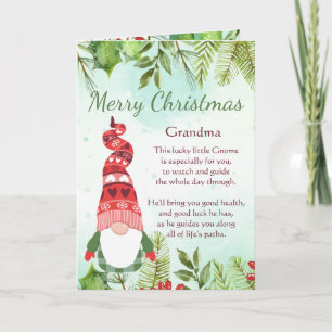 Fun Oma Christmas Lucky Gnome Card Karte