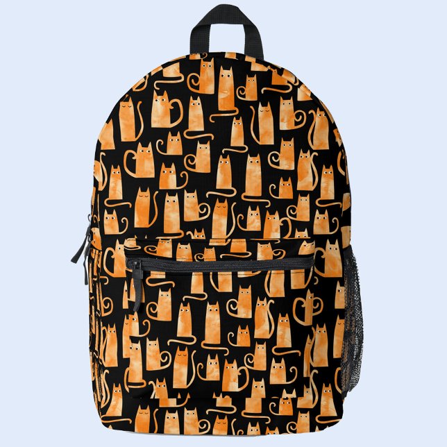 Fun Orange Cat Bedruckter Rucksack (Orange ginger cat pattern backpack)