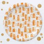 Fun Orange Cat Pappteller<br><div class="desc">Niedliche kleine Aquarellorange Ingwerkatzen. Originelle Kunst von Nic Squirrell. Ideal für Tierfreunde.</div>