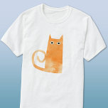 Fun Orange Cat T-Shirt<br><div class="desc">Niedliche und leicht alarmierte kleine Aquarellorange-Ingwer-Katze, perfekt für Tierfreunde. Originelle Kunst von Nic Squirrell.</div>