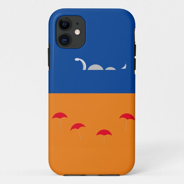 Fun Orange Deep Blue Sea Serpent Beach Umbrells Case-Mate iPhone Hülle (Rückseite)