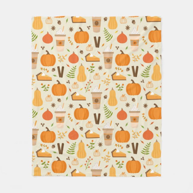 Fun Orange Fall Pattern Fleecedecke (Vorderseite)