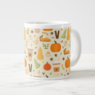 Fun Orange Fall Pattern Jumbo-Tasse
