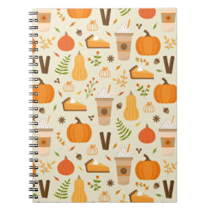 Fun Orange Fall Pattern Notizblock