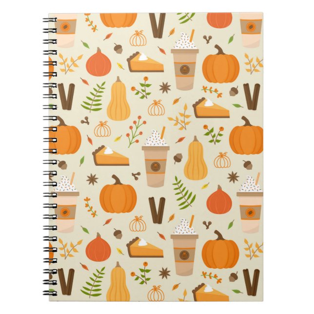 Fun Orange Fall Pattern Notizblock (Vorderseite)