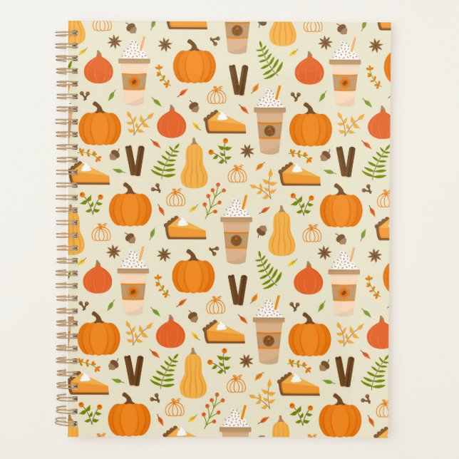 Fun Orange Fall Pattern Planer (Vorderseite)