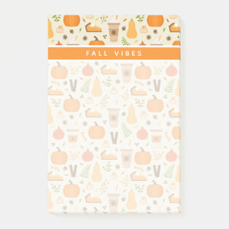 Fun Orange Fall Pattern Post-it Klebezettel