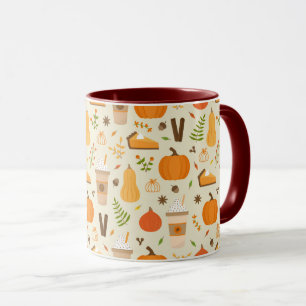 Fun Orange Fall Pattern Tasse