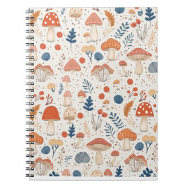 Fun Orange Herbst Pilz Fairy Garden Notebook Notizblock