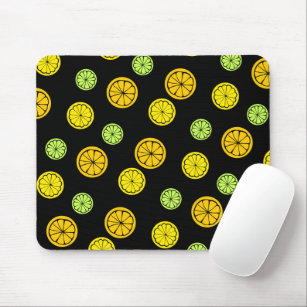 Fun Orange Lemon Limon Citrus Polka Dot Design Mousepad
