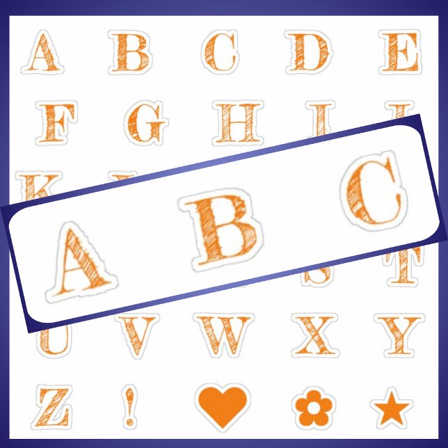 Fun Orange Letters | Monogram Alphabet Stickers Aufkleber (Von Creator hochgeladen)