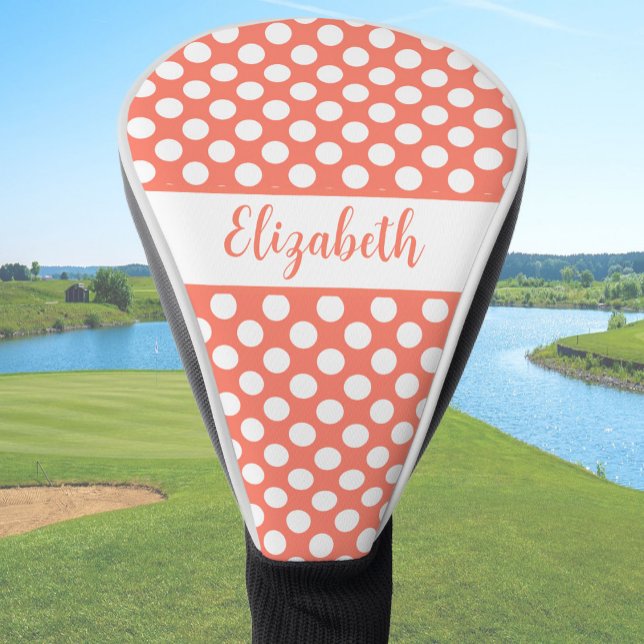 Fun Orange polka dots custom name ladies Golf Headcover (Von Creator hochgeladen)
