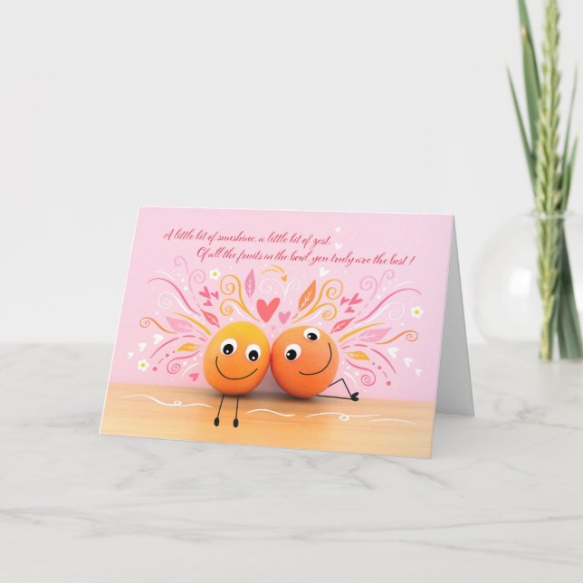 Fun Oranges Valentine's Day Card Karte (Vorderseite)
