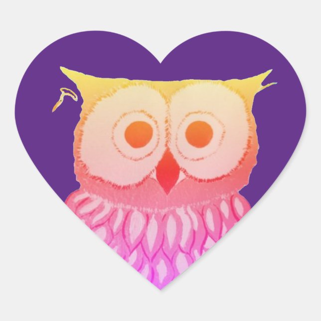 Fun Owl Lila Sticker (Vorderseite)