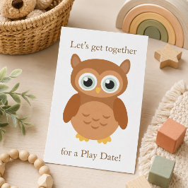 Fun Owl Playdate Telefonnummerkarte