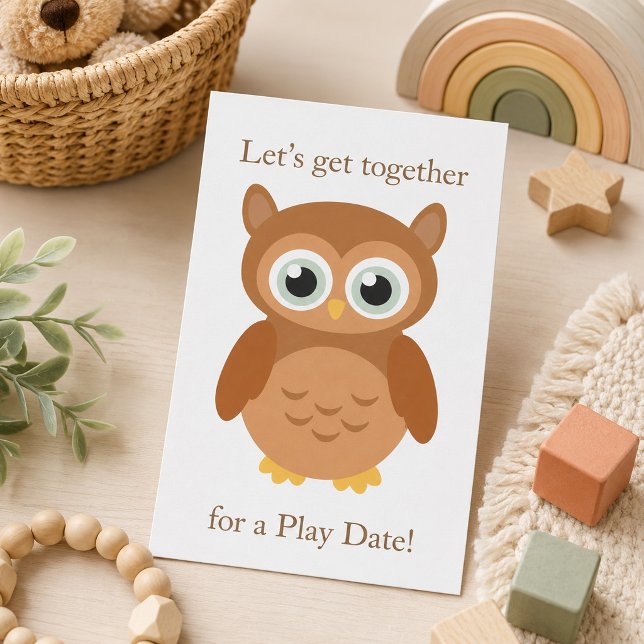 Fun Owl Playdate Telefonnummerkarte (Von Creator hochgeladen)