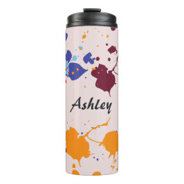 Fun Paint Tropfens Farbenfrohe Namensquelle Thermosbecher