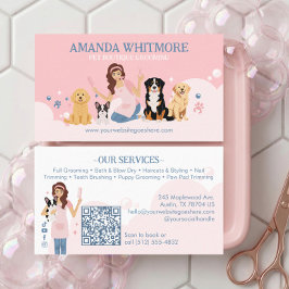 Fun Pampered Pet Dog Groomer Professional Stylist Visitenkarte
