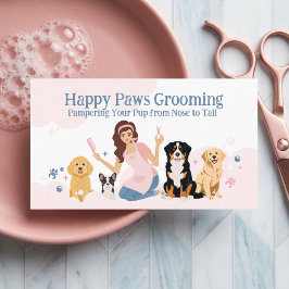 Fun Pampered Pet Dog Groomer Professional Stylist  Visitenkarte