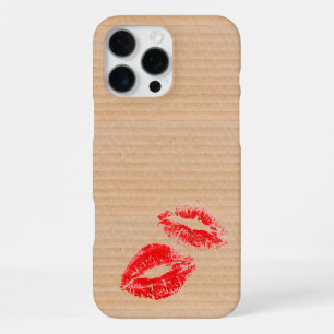 Fun Pappe Box Texture Red Lipstick Kiss Print iPhone 16 Pro Max Hülle