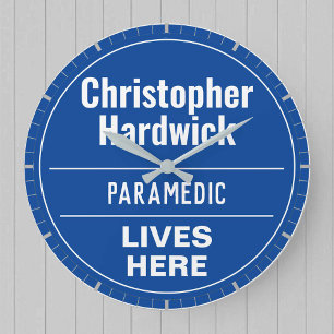 Fun paramedic Wall Plaque Style Große Wanduhr