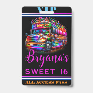 Fun-Party-Busfahrer leuchten VIP-Pass Ausweis