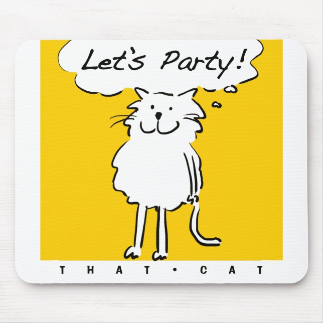 Fun Party Einladen mit Cartoon Cat Mousepad (Vorne)