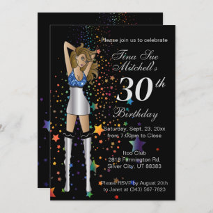 Fun Party Girl Geburtstag Einladung