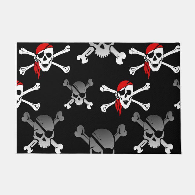 Fun Party Pirate Pattern Doormat Fußmatte (Vorderseite)