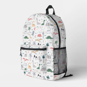 Fun Pastel Dinosaur Scene Pattern Bedruckter Rucksack
