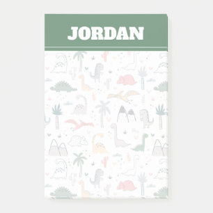 Fun Pastel Dinosaur Scene Pattern Post-it Klebezettel