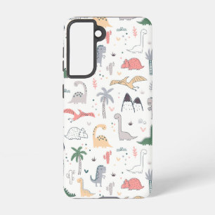 Fun Pastel Dinosaur Scene Pattern Samsung Galaxy Hülle