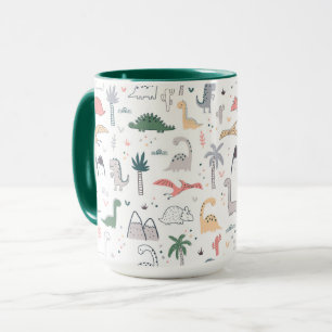 Fun Pastel Dinosaur Scene Pattern Tasse