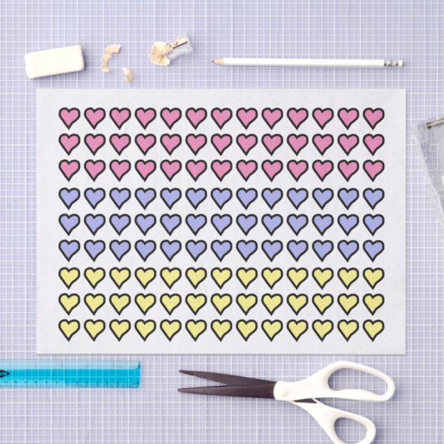 Fun Pastel Hearts Seidenpapier (Handwerk)