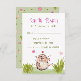 Fun Pastel Igel Garden Party Kinderdusche UAWG RSVP Karte
