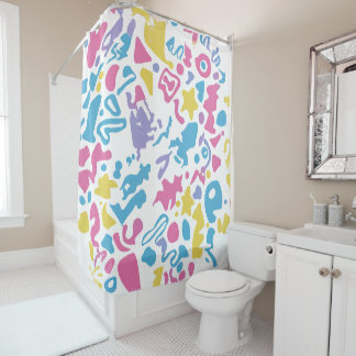 Fun pastellfarbene, lebendige Formen Duschvorhang
