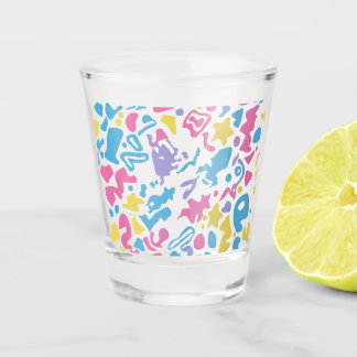 Fun pastellfarbene, lebendige Formen Schnapsglas