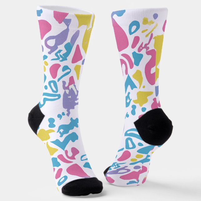 Fun pastellfarbene, lebendige Formen Socken (Gewinkelt)