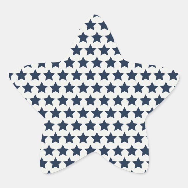 Fun Patriotic Navy Blue Stars 4. Juli Muster Stern-Aufkleber (Vorderseite)