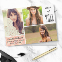 Fun Peach Polka Dot 20XX Abschluss FotoCollage