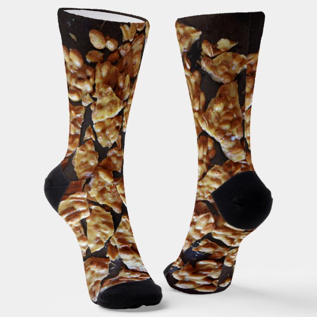 Fun Peanut Brittle Candy Art Socks Socken (Gewinkelt)