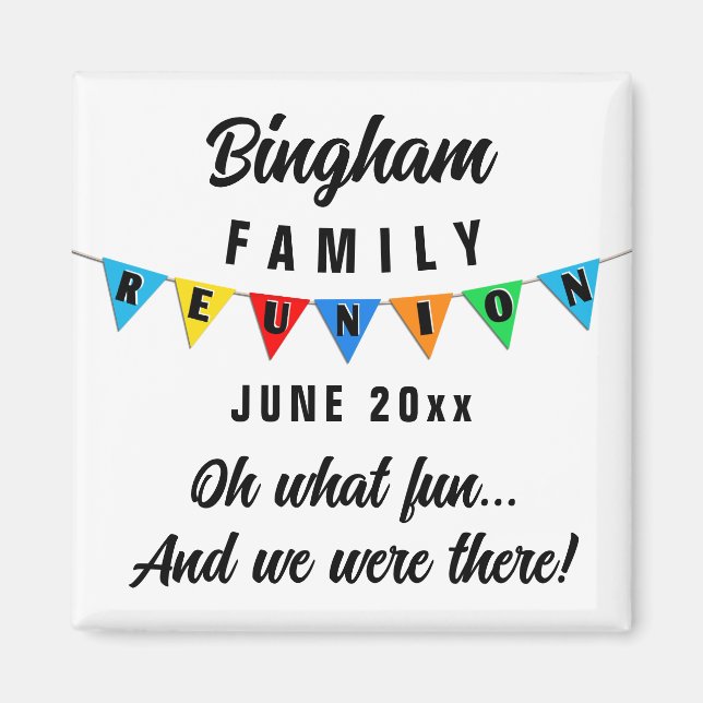 Fun Pennant Family Wiedersehen Souvenir Geschenk S Magnet (Vorne)