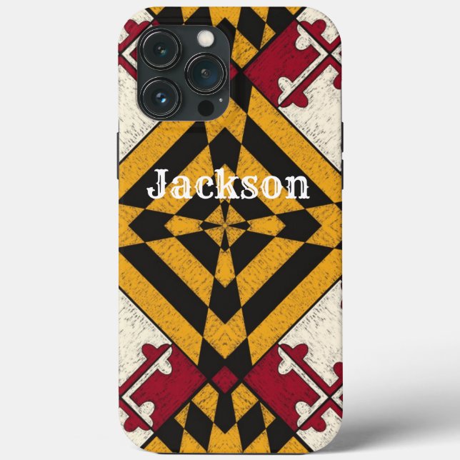 Fun Personalisiert iPhone Case Maryland Flag Graph (Rückseite)